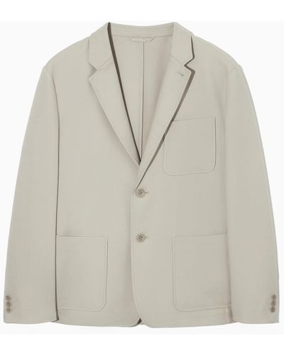 COS Twill-blazer Mit Normaler Passform - Grau