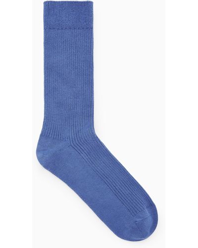 COS Ribbed Socks - Blue