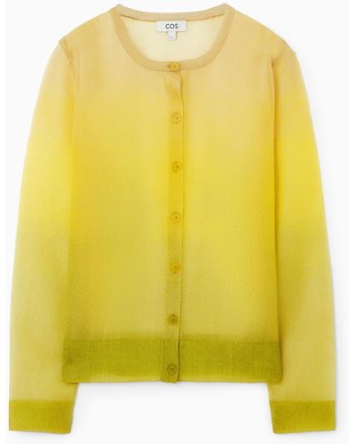 COS Fine-knit Ombre Cardigan - Yellow