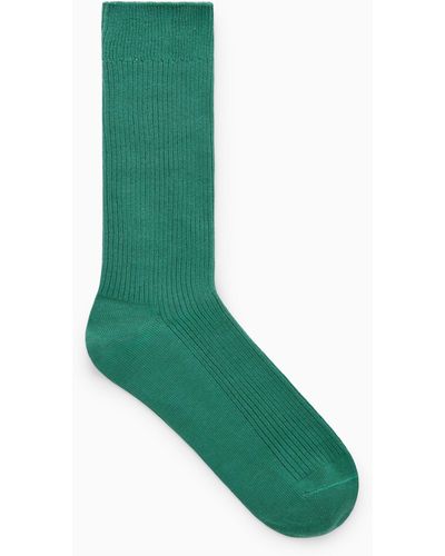 COS Ribbed Socks - Green