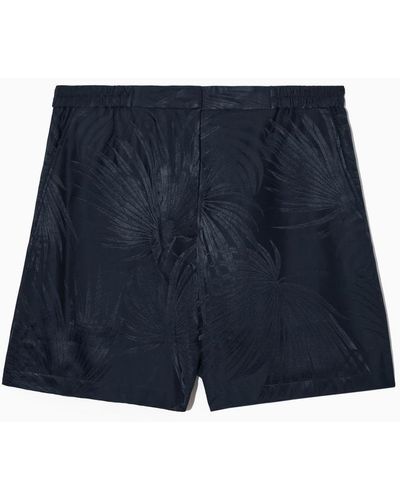 COS Jacquard-shorts Aus Seiden-mix - Blau