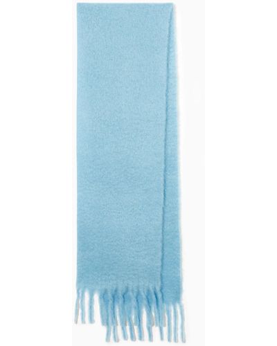 COS Oversized Mohair-blend Scarf - Blue