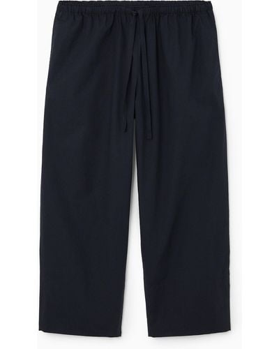 COS Tapered Drawstring Trousers - Blue
