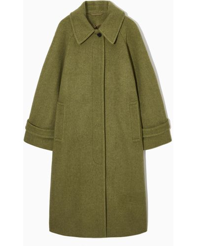 COS Wool-blend Tailored Coat - Green