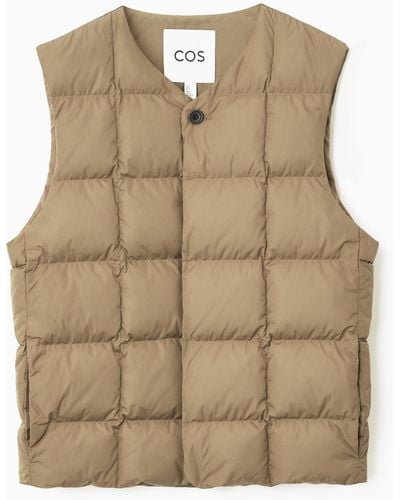 COS Quilted Padded Liner Vest - Natural