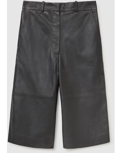COS Leather Bermuda Shorts - Black