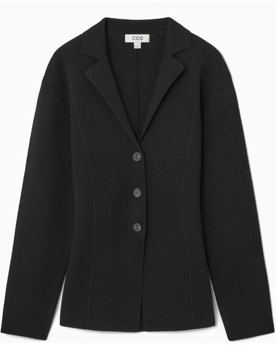 COS Knitted Waisted Blazer - Black