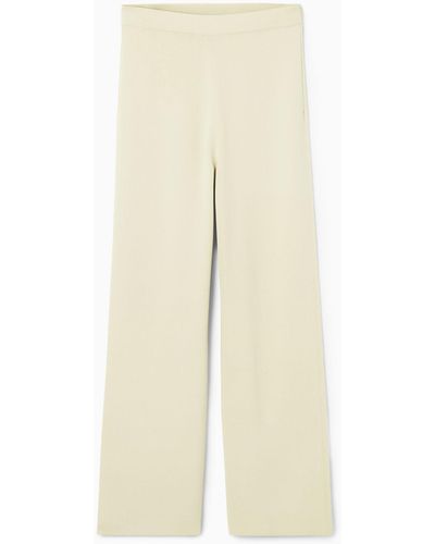 COS Straight-leg Knitted Pants - Natural