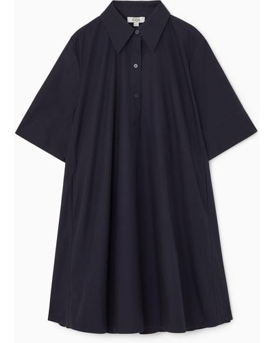 COS A-line Mini Shirt Dress - Blue