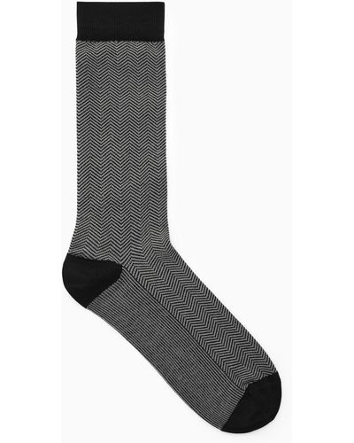 COS Herringbone Socks - Black