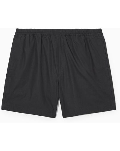 COS Elasticated Poplin Shorts - Black