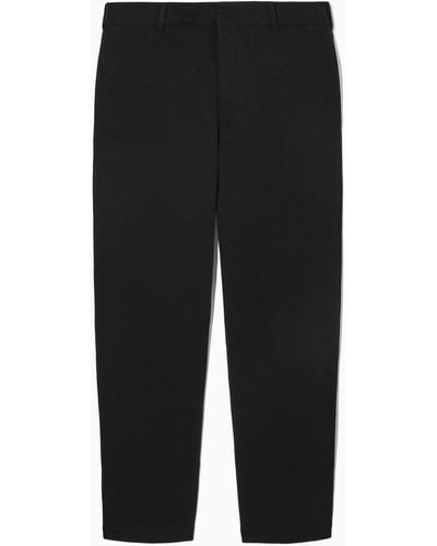 COS Tapered Cotton-jersey Pants - Black
