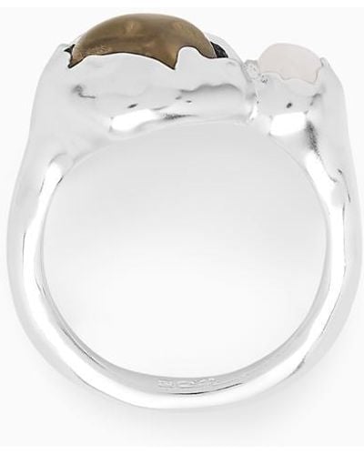 COS Kleiner Ring Mit Halbedelstein - Weiß
