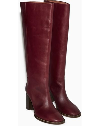 COS Knee-high Leather Boots - Red
