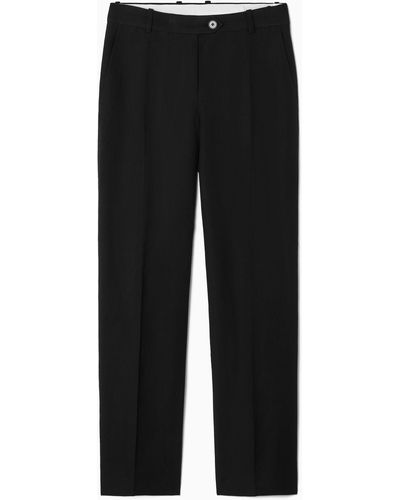 COS Tailored Linen-blend Trousers - Black