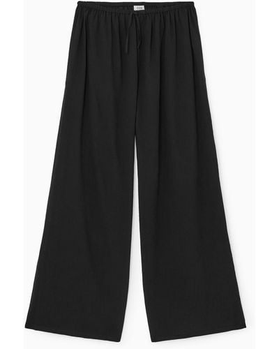 COS Semi-sheer Drawstring Pants - Black