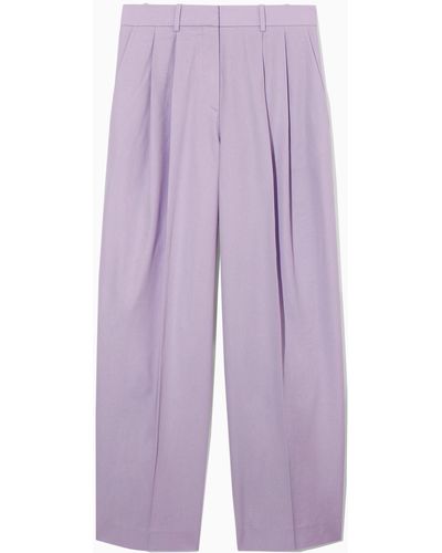 COS Wide-leg Tailored Trousers - Purple