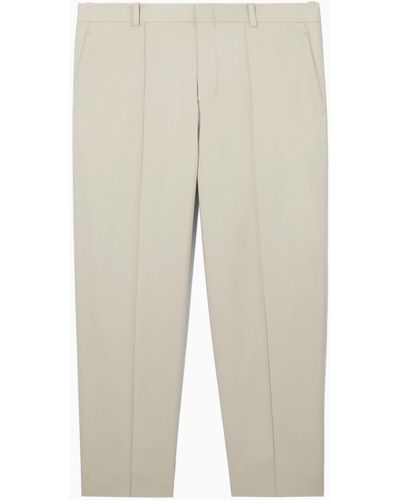 COS Cropped Straight-leg Twill Trousers - Natural