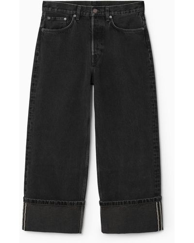 COS Facade Jeans Mit Umschlag - Gerades Bein - Schwarz