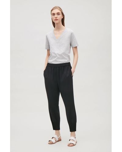 COS Pants With Pleated Hems - Black