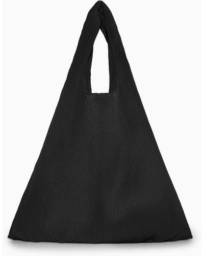 COS Pleated Tote Bag - Black