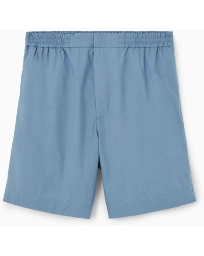 COS Elasticated Cotton Shorts - Blue