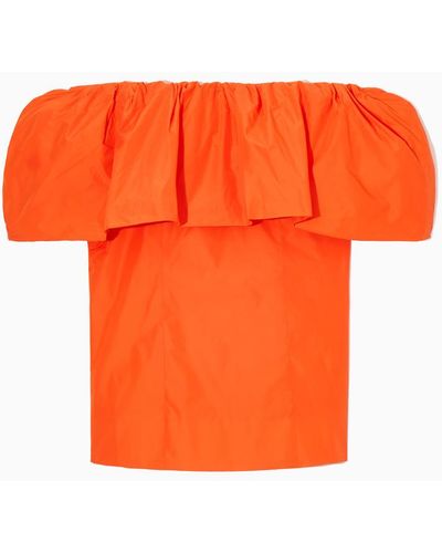 COS Schulterfreies Oberteil Mit Voluminösem Ausschnitt - Orange