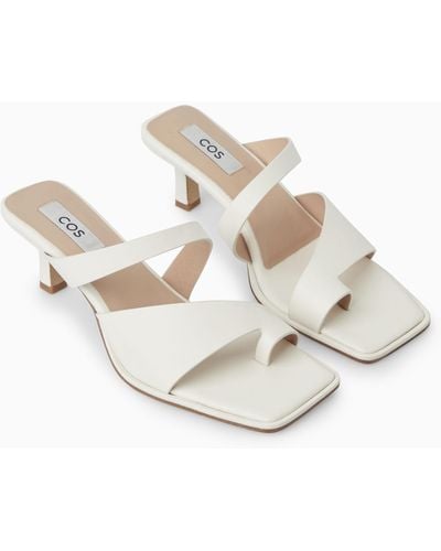 COS Toe-thong Heeled Sandals - White