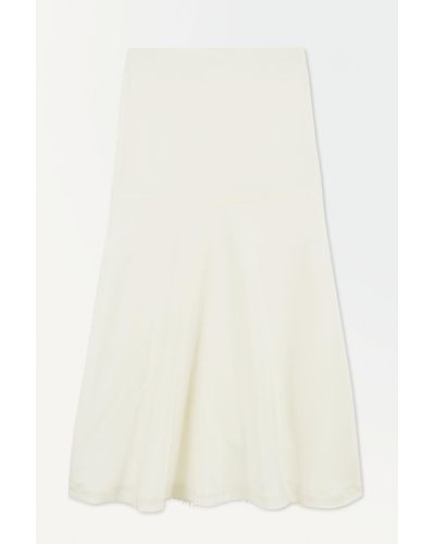 COS The Flared Silk Skirt - White