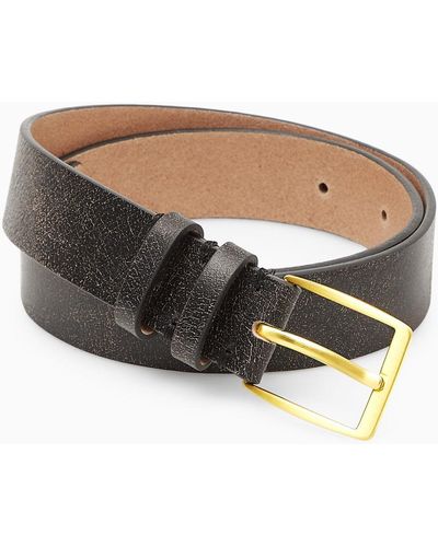 COS Cracked Leather Belt - Black