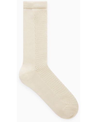 COS Pointelle Silk-blend Ankle Socks - White