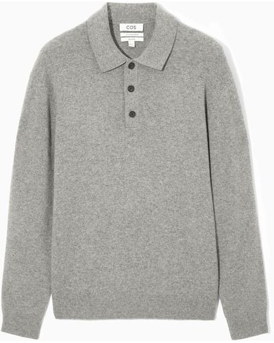 COS Pure Cashmere Polo Shirt - Grey