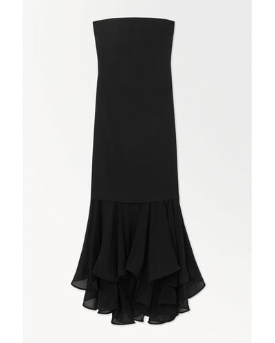 COS The Fishtail Bandeau Maxi Dress - Black