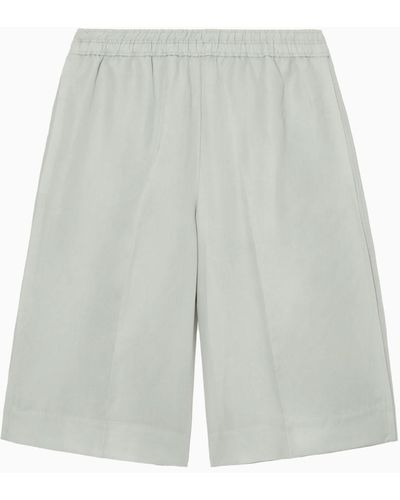 COS Elasticated Linen-blend Bermuda Shorts - White