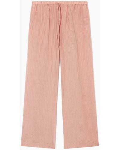 COS Striped Silk-blend Pyjama Trousers - Pink