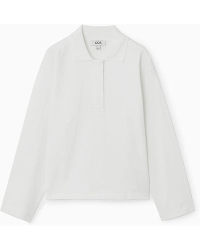 COS Long-sleeved Polo Shirt - White