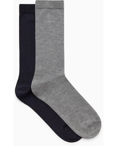 COS 2-pack Mercerised Cotton Socks - Grey