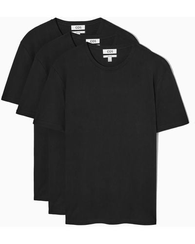COS Das Besonders Feine T-shirt 3er-pack - Schwarz