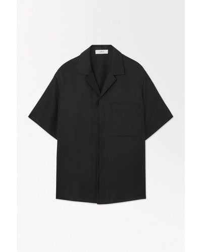 COS The Silk Resort Shirt - Black