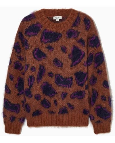 COS Jacquard Mohair Jumper - Red