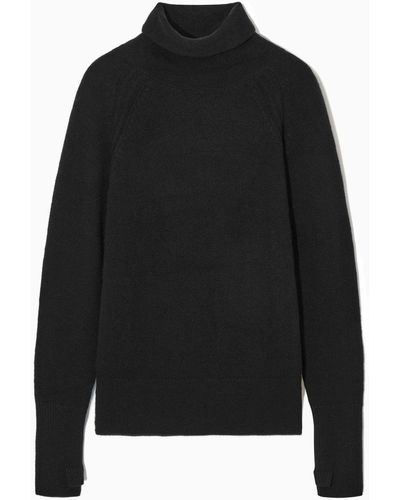COS Pure Cashmere Turtleneck Sweater - Black