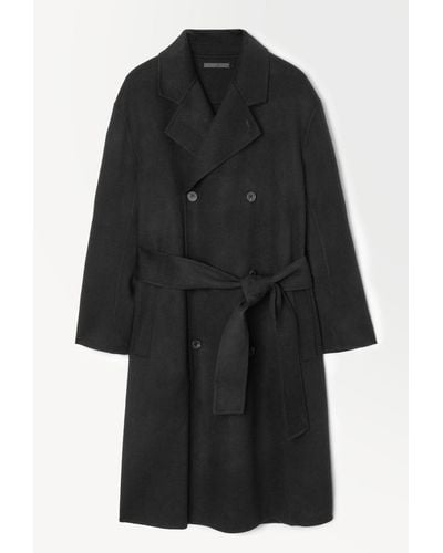 COS The Double-breasted Wool Coat - Black