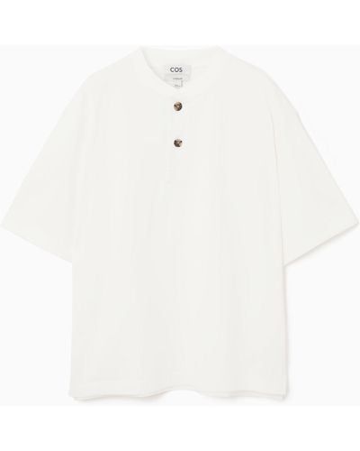 COS Oversized Half-placket T-shirt - White