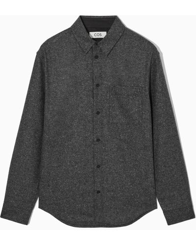 COS Textured Wool-jacquard Shirt - Grey