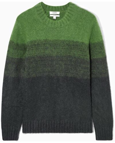 COS Colour-block Mohair-blend Sweater - Green