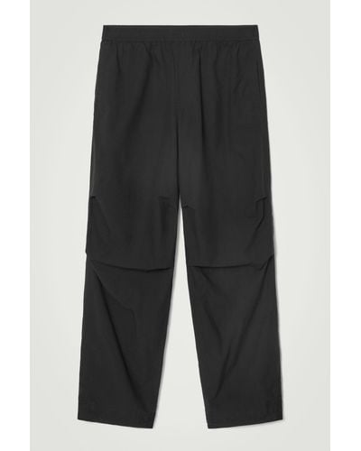 COS Wide-leg Elasticated Cotton Pants - Gray