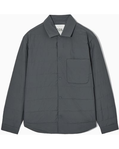 COS Quilted Padded Overshirt - Grey
