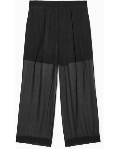 COS Sheer Silk Trousers - Black