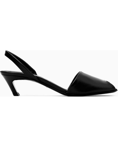 COS Slingback Leather Sandals - Black