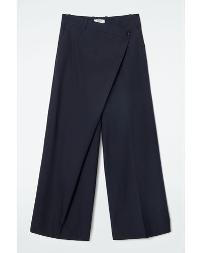 COS Asymmetric Wrap Trousers - Blue